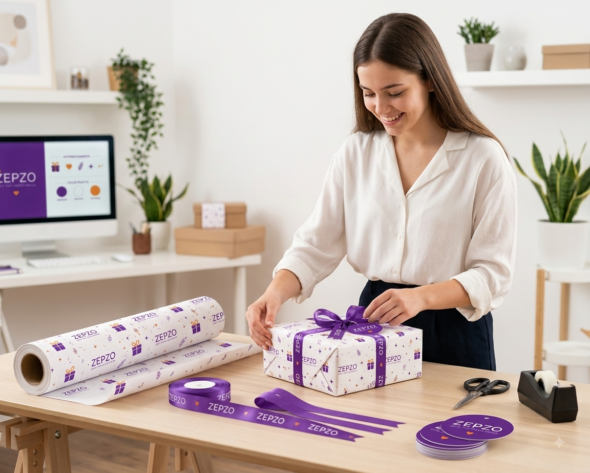 A Sri Lankan artisan packaging a handmade gift order